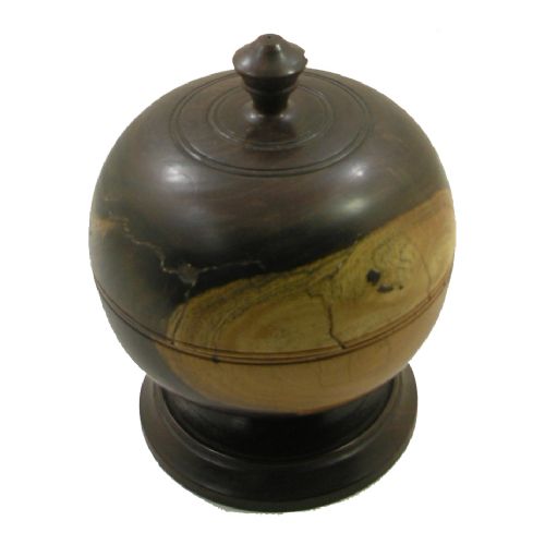 19th Century Dutch Turned Lignum Tobacco Urn or Pot