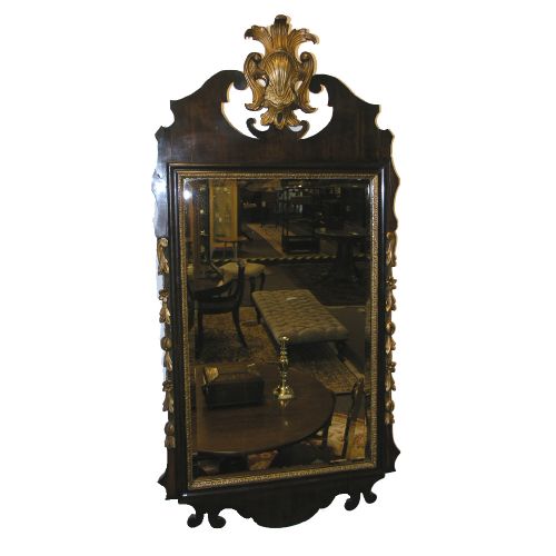 Early George III Mahogany Large Size Vauxhall Mirror