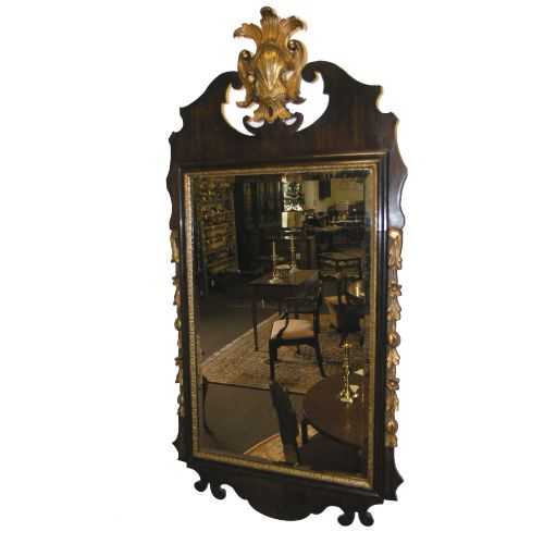 fig 1. EARLY GEORGE III MAHOGANY LARGE SIZE VAUXHALL MIRROR