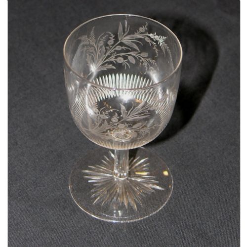 fig 1. SET OF 3 STUNNING SCOTTISH VICTORIAN ENGRAVED GLASSES
