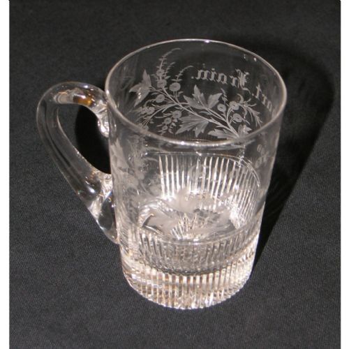 fig 2. SET OF 3 STUNNING SCOTTISH VICTORIAN ENGRAVED GLASSES