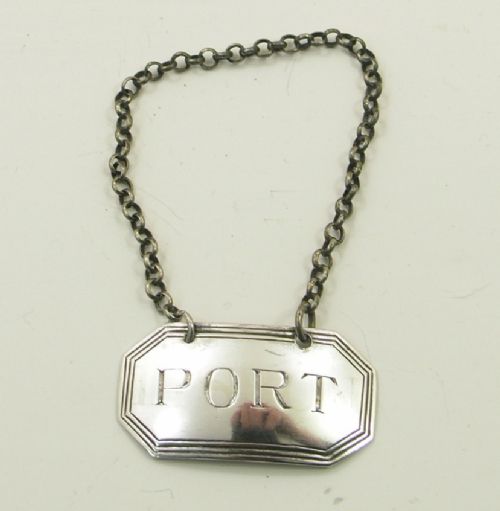 Rare 18th Century George III Silver Port Decanter Label