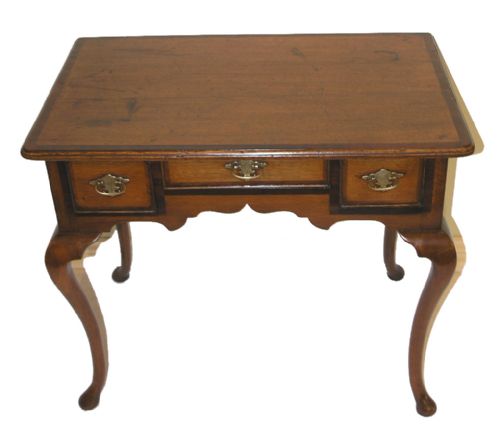 Dainty George III Oak Cabriole Leg Lowboy. C. 1780