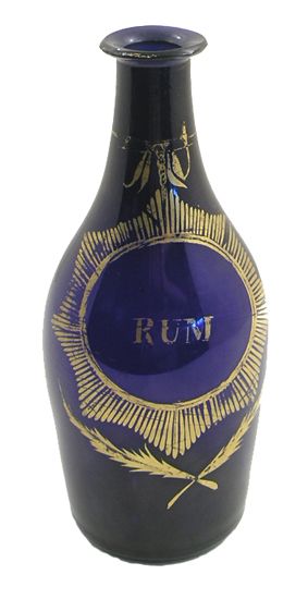Georgian Bristol Blue Glass Rum Decanter. Circa 1780