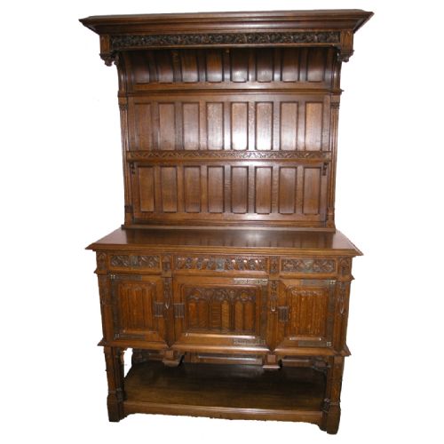 Superb Quality Mid 19th Century Carved Gothic Oak Buffet