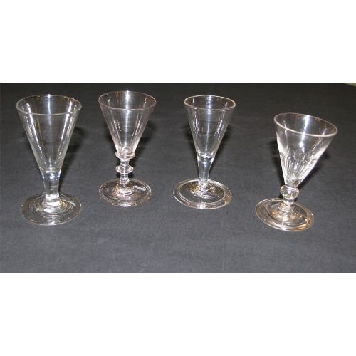 Four 18th Century Georgian Liqueur Glasses. Circa 1770