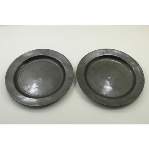 Large Pair of 18th Century Pewter Plates. C. 1780