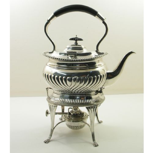 Victorian Britannia Metal Spirit Kettle. Complete