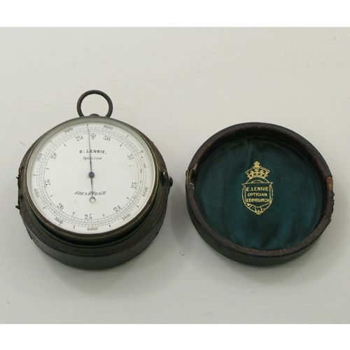 fig 1. TOP QUALITY SCOTTISH POCKET BAROMETER BY E. LENNIE