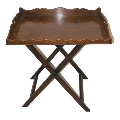 Good George III Mahogany Butlers Tray and Stand. C. 1810