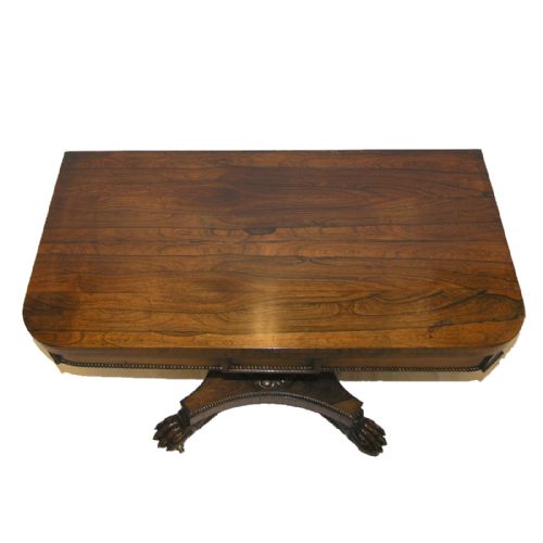 fig 1. WILLIAM TROTTER REGENCY ROSEWOOD CARD TABLE. C. 1820