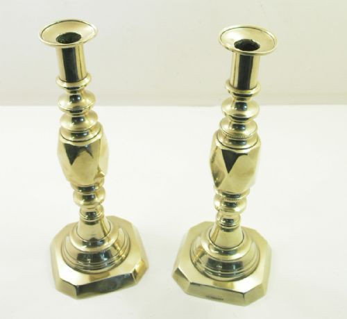 "The Diamond Prince" Victorian Brass Candlesticks