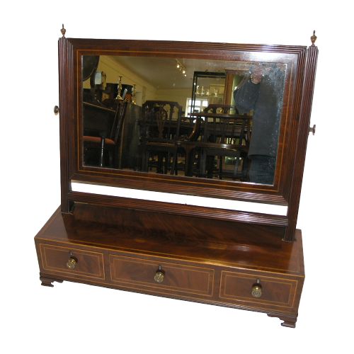Huge Georgian Sheraton Mahogany Dressing Mirror. C. 1810