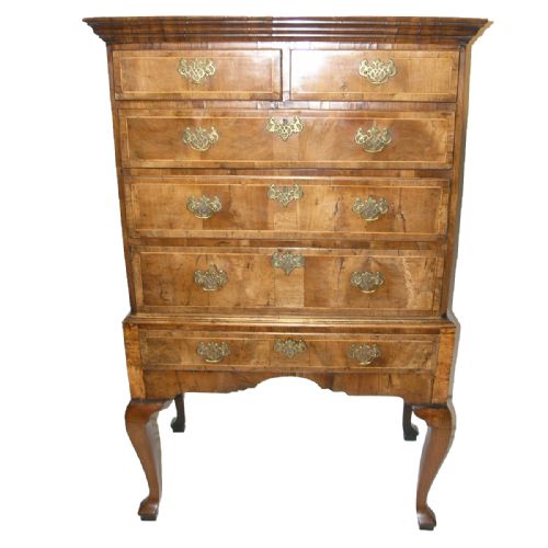 Fine George II Walnut and Elm Chest on Stand. C. 1750