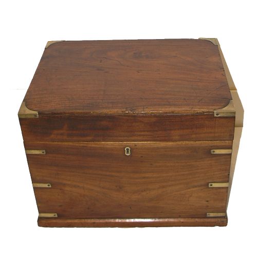 Georgian Brass Bound Teak Campaign Box. Circa; 1800