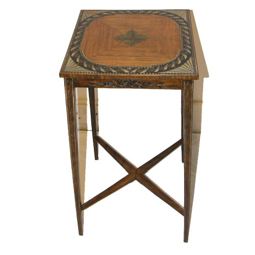 Edwardian Painted Satinwood Small Lamp or Urn Table