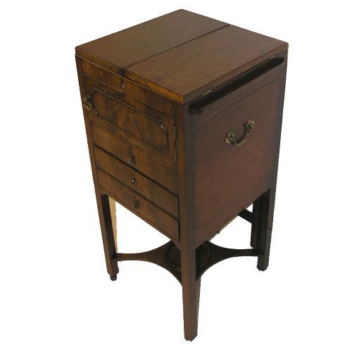 fig 1. 18th CENTURY GEORGE III MAHOGANY SQUARE WASHSTAND