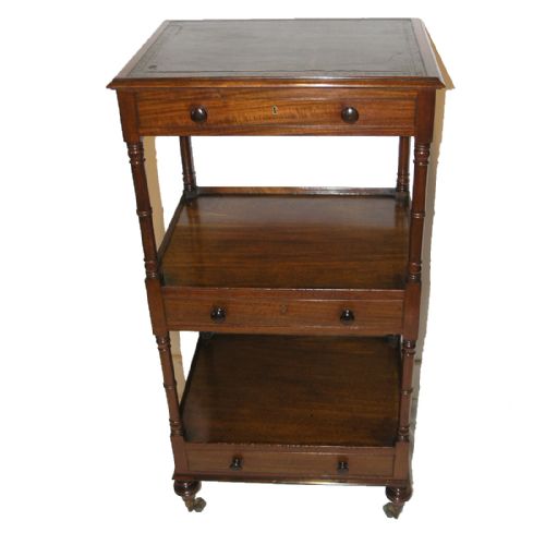 Georgian Mahogany Three Tier Whatnot with Drawers