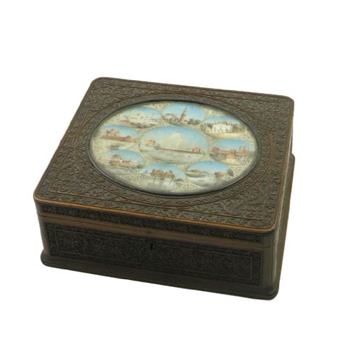 Fine Anglo Indian Box with Painted Ivory Placque