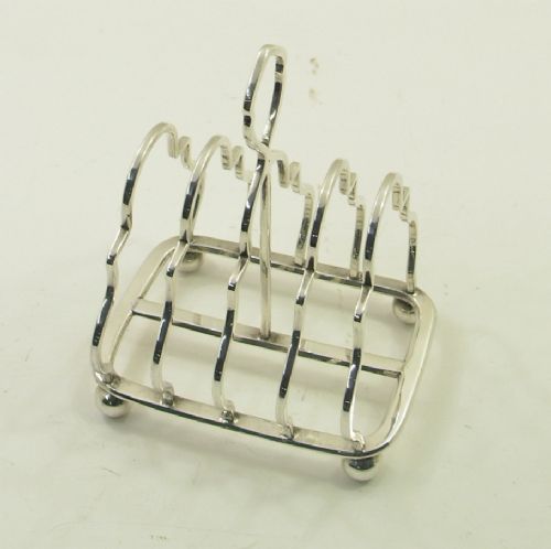 Nice Shape Victorian Silver Toast Rack. London 1899