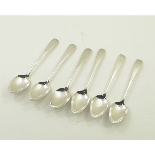 Set of 6 Georgian Scottish Silver Dessert Spoons