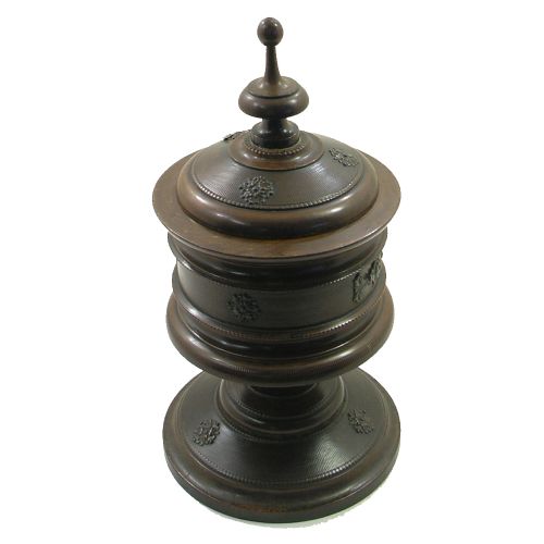 19th Century Turned Walnut Tobacco Urn. C. 1840