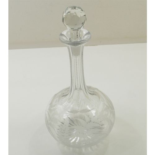 Beautiful Scottish Victorian Fern Engraved Decanter