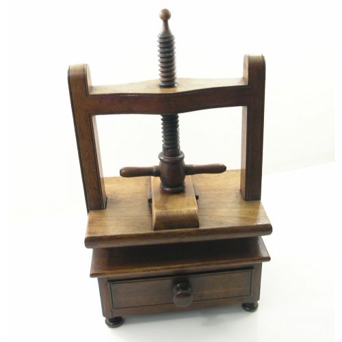 fig 1. EXQUISITE 19th CENTURY MINIATURE WALNUT FLOWER PRESS