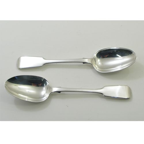 Good Pair of Heavy Silver Serving Spoons. London 1864