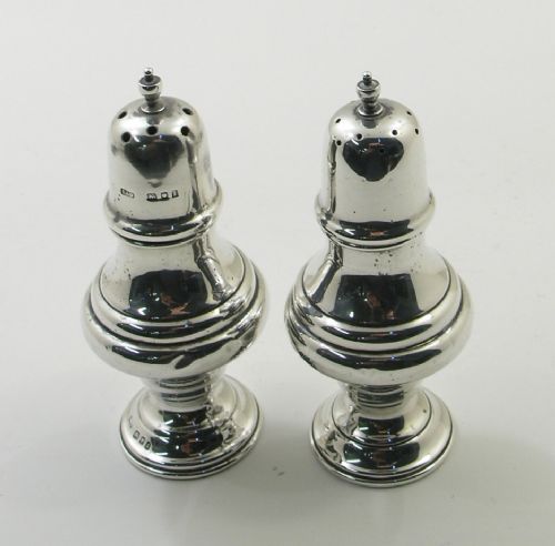Pair of Silver Salt and Peppers. London 1934