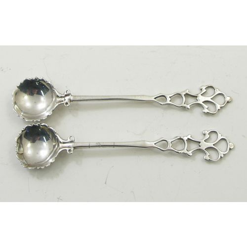 Pair of George II Silver Salt Spoons. Circa 1750