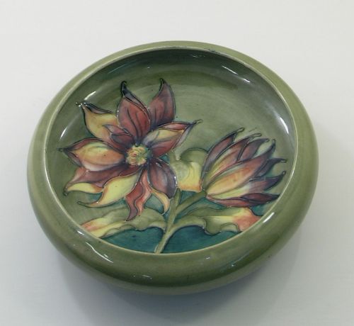 Large Size Moorcroft Clematis Wood Smoke Bowl.
