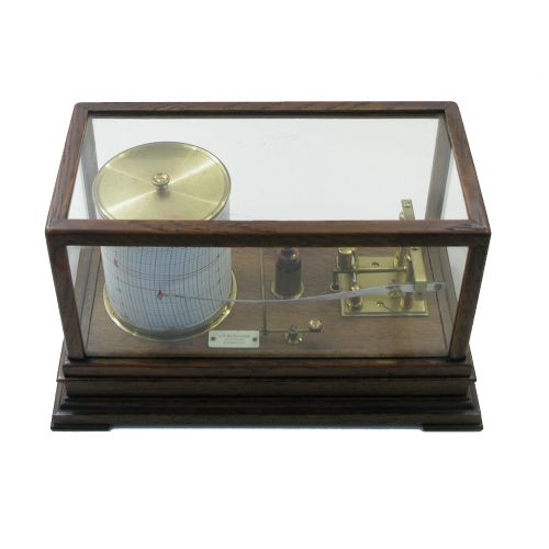 Edwardian Scottish Oak Cased Barograph. Fully Working