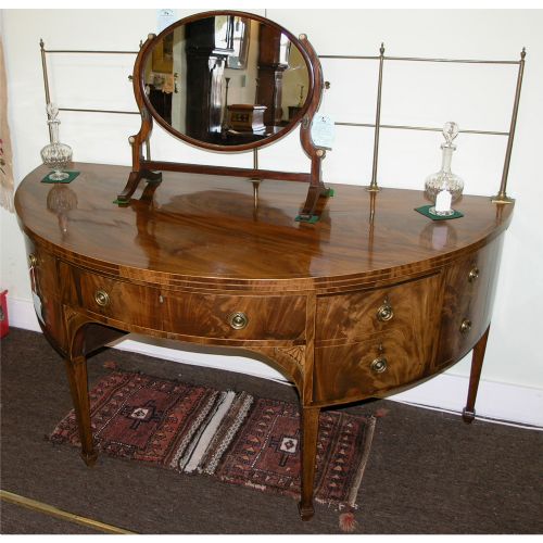 Fine George III Demi-lune Mahogany & Inlaid Sideboard