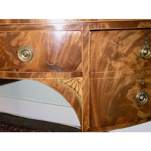 fig 2. FINE GEORGE III DEMI-LUNE MAHOGANY & INLAID SIDEBOARD