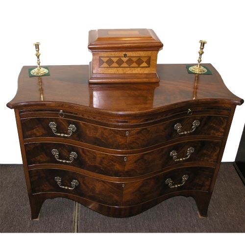 George III & Later Mahogany Serpentine Commode