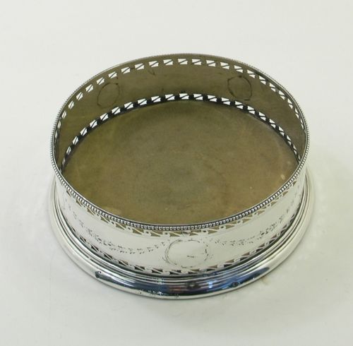 George III Solid Silver Table Coaster with Decanter