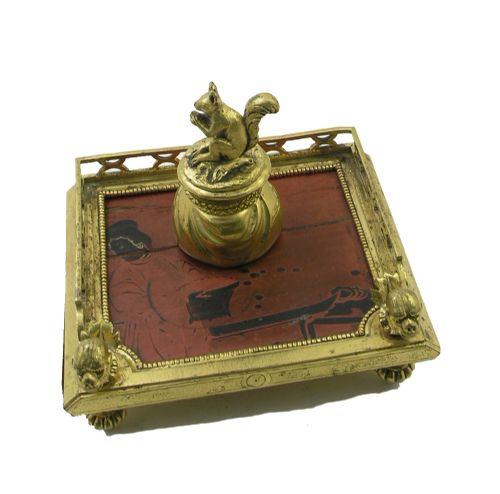 Outstanding 19th Century Gilded Bronze Ink Stand