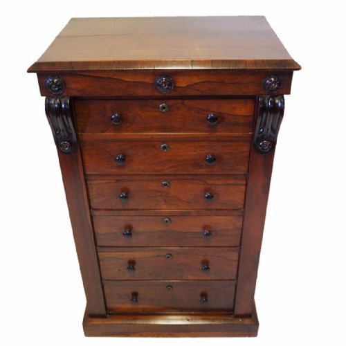Late Regency Rosewood Wellington Chest