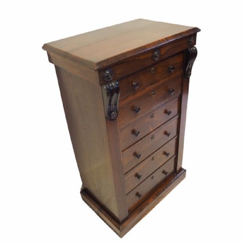 fig 1. LATE REGENCY ROSEWOOD WELLINGTON CHEST