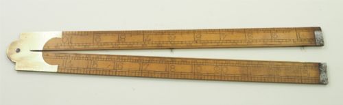 Very Rare Belfast Boxwood & Brass Stock Rule