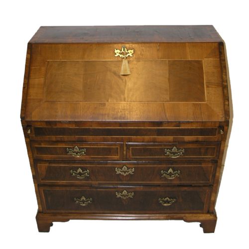 Queen Anne Walnut Bureau with Well & Shaped Interior