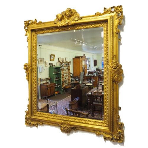 Very Decorative Victorian Carved Gilt Wood Mirror
