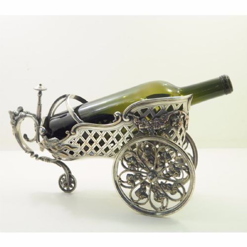 Gorgeous French Silver Plated Wine Wagon
