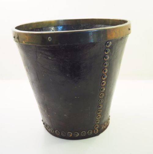 Georgian Leather & Brass Powder Bucket