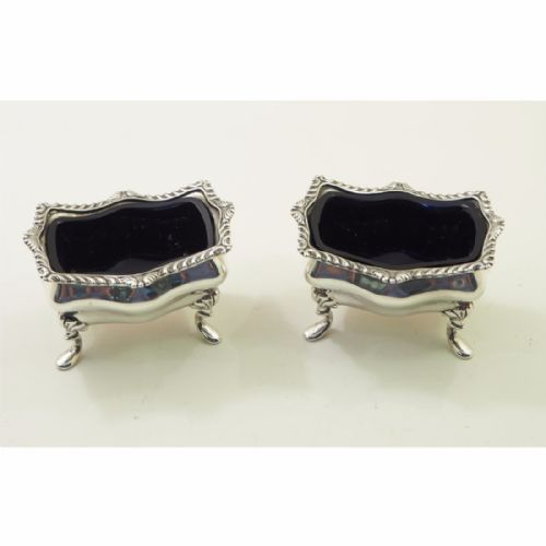 Pair of Victorian Silver Salt Cellars. 1900