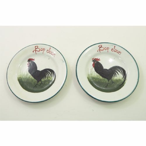 Good Pair of Scottish Wemyss Cockerels Plates