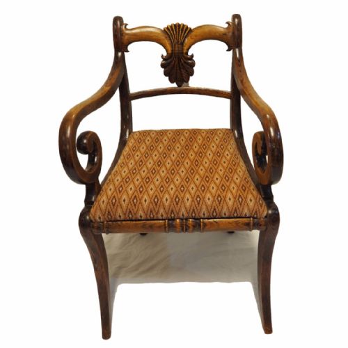 Regency Scottish Simulated Rosewood Arm Chair