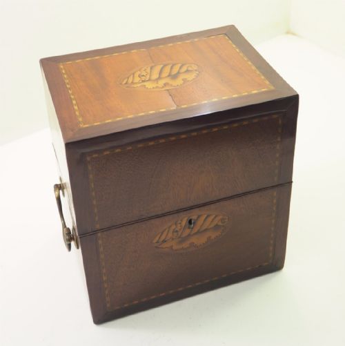 fig 1. 18th CENTURY GEORGE III DECANTER BOX. COMPLETE