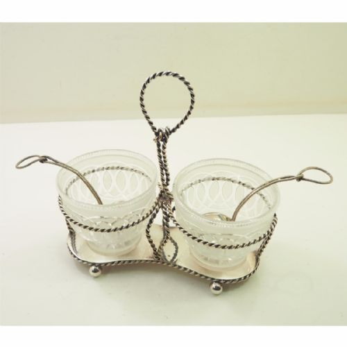 Victorian Silver Plated Cruet Set, Complete.